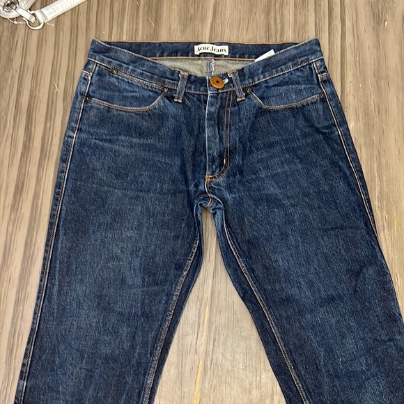 ACNE JEANS MENS DARK WASH MAX RAW STRAIGHT LEG JEANS 31/34 - Picture 3 of 16